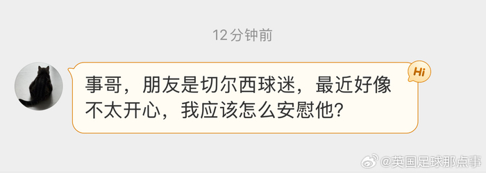 切尔西球迷寻求安慰建议应对失利情绪